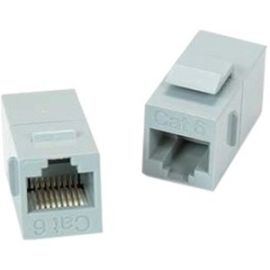 CAT6 RJ45 KEYSTONE IN-LINE COUPLER, GRY