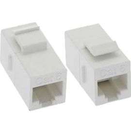 CAT6 RJ45 KEYSTONE IN-LINE COUPLER, WHT