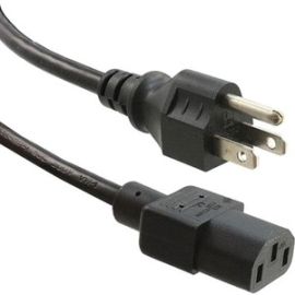 POWER CORD 5/15P - C13, 14AWG, 15AMP 125V,HEAVY DUTY SJT JACKET, BLACK 1FT, 5-15