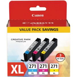 Canon CLI-271 Original Inkjet Ink Cartridge - Tri-pack - Cyan, Magenta, Yellow Pack