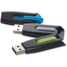 16GB Store 'n' Go V3 USB 3.2 Gen 1 Flash Drive - 3pk - Blue, Green, Gray