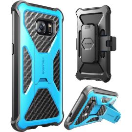 I-BLASON SAMSUNG GALAXY S7 PRIME SERIES KICKSTAND CASE, BELT CLIP HOLSTER - BLUE