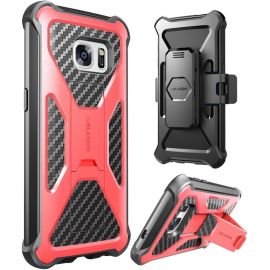 I-BLASON SAMSUNG GALAXY S7 PRIME SERIES KICKSTAND CASE, BELT CLIP HOLSTER - RED