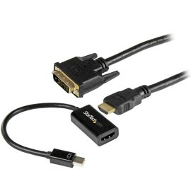 StarTech.com mDP to DVI Connectivity Kit - Active Mini DisplayPort to HDMI Converter with 6 ft HDMI to DVI Cable - mDP to DVI Adapter Bundle