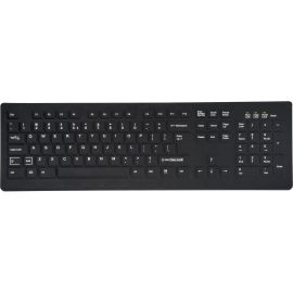 CLEANABLE SEALED BLACK KEYBOARD; 104 KEY WITHSTANDS HOSPITAL GRADE CLEANERS AND