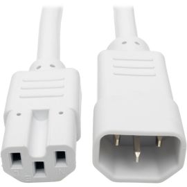 Eaton Tripp Lite Series Power Cord C14 to C15 - Heavy-Duty, 15A, 250V, 14 AWG, 2 ft. (0.61 m), White