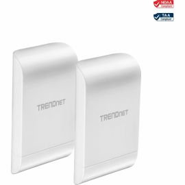 TRENDnet 10dBi Wireless N300 Outdoor PoE Pre-configured Point-to-Point Bridge Bundle Kit, Two Pre-Configured Wireless N Access Points, IPX6 Rated Housing, 10 dBi Antennas, White, TEW-740APBO2K