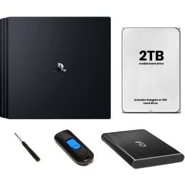 Fantom Drives FD 2TB PS4 Hard Drive - All in One Easy Upgrade Kit 2 with 32GB Flash Drive - Comes with 2TB Hard Drive, Fantom Drives GFORCE Mini USB 3.0 Aluminum Enclosure, USB 3.0 Cable, 32GB Flash Drive, Screw driver and quick s