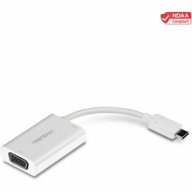 TRENDnet USB-C to VGA Adapter with Power Delivery, High Speed USB-C Connection, USB-C Power Delivery Compliant, CHROME, WINDOWS 10, MAC, TUC-VGA2