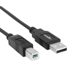 Rocstor Premium High Speed USB 2.0 - 10 ft USB cable - 4 pin USB Type A (M) - 4 pin USB Type B (M) - 1.8 m (USB / Hi-Speed USB ) - Type A Male - Type B Male - For printers, scanners or external USB hard drives - 10ft CABLE M/M