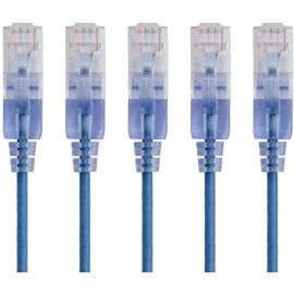 SLIM CAT6A CABLE - 5-PACK - 3FT BLUE