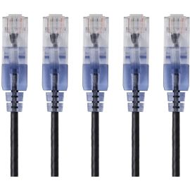 SLIM CAT6A PATCH CABLE,5-PACK_ 1FT BLCK