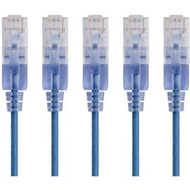 SLIM CAT6A PATCH CABLE,5-PACK_ 1FT BLUE