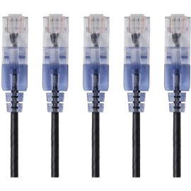 SLIM CAT6A CABLE - 5-PACK - 3FT BLACK