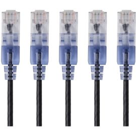 SLIM CAT6A CABLE - 5-PACK - 7FT BLACK