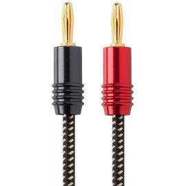 BRAIDED SPEAKER WIRE W/ GOLD PLT PLUG 6