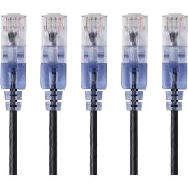 SLIM CAT6A PATCH CABLE,5-PACK_14FT BLCK