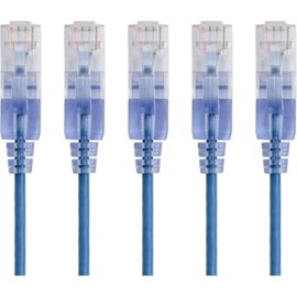 SLIM CAT6A PATCH CABLE,5-PACK_14FT BLUE