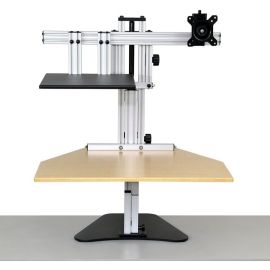 Ergo Desktop Hybrid Kangaroo Sit and Stand Workstation Maple Minimally Assembled