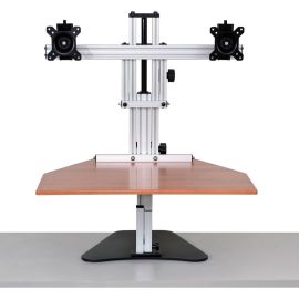 Ergo Desktop Kangaroo Elite Sit and Stand Workstation, Cherry,Fully Assembled