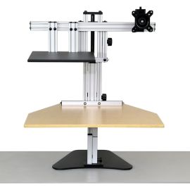 Ergo Desktop Hybrid Kangaroo Sit and Stand Workstation, Maple, Fully Assembled