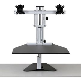 Ergo Desktop Kangaroo Elite Sit and Stand Workstation, Black, Fully Assembled