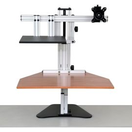 Ergo Desktop Hybrid Kangaroo Sit and Stand Workstation Cherry Minimally Assembled