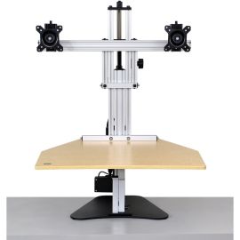 Ergo Desktop Electric Elite Sit and Stand Workstation Maple Minimally Assembled