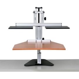 ERGO DESKTOP Dual Kangaroo Sit and Stand Workstation Cherry Minimally Assembled