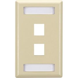 Black Box 2-Port Ivory Single-Gang Keystone Wallplate, 10-Pack