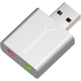 Sabrent USB Aluminum External Stereo Sound Adapter | Silver