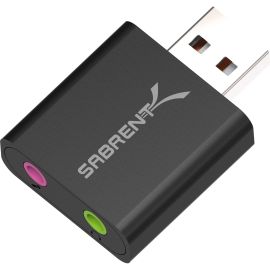 Sabrent USB Aluminum External Stereo Sound Adapter | Black