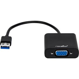 Rocstor Premium USB to VGA Adapter - USB 3.0 to VGA External USB Video Graphics Adapter for PC - Resolutions up to 1920x1200 1080p- 1x USB 3.0 Type A Male, 1 x VGA Female - 6