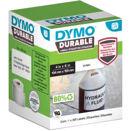 DYMO LW DURABLE 4-1 16IN X 6-1 4IN WHITE POLY, 200 LABELS