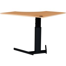 CORNER MELAMINE BEECH VENEER TABLETOP WITH STEEL FRAME BLACK