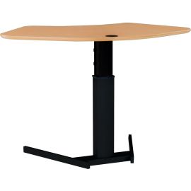 SOFT MELAMINE BEECH VENEER TABLETOP WITH STEEL FRAME BLACK