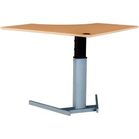 CORNER MELAMINE BEECH VENEER TABLETOP WITH STEEL FRAME SILVER