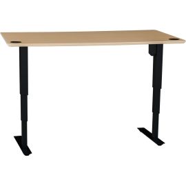 60IN MELAMINE BEECH VENEER TABLETOP WITH STEEL FRAME BLACK