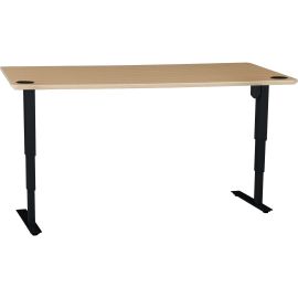 72IN MELAMINE BEECH VENEER TABLETOP WITH STEEL FRAME BLACK