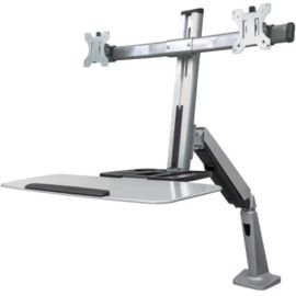 Manhattan 461443 Desk Mount for Monitor, Keyboard - Black, Silver