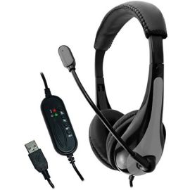 AVID AE-39 USB HEADSET WITH MIC & INLINE CONTROLS, GRAY