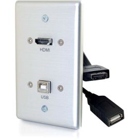 C2G HMDI and USB B Pass Through Wall Plate - Single Gang