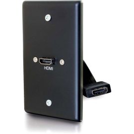 C2G Single Gang Wall Plate with HDMI Pigtail Black