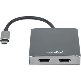 Rocstor Premium USB-C to Dual HDMI Multi Monitor Adapter - 4K 30Hz - USB Type- C 2-Port MST Hub - for Mac and Windows - 4Kx2K Resolutions up to 3840x2160 @ 30Hz - for MacBook Pro, Notebook/Desktop PC - USB-C to 2x HDMI Splitter -