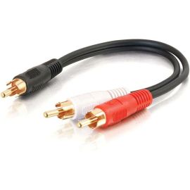 6IN VALUE SERIESANDTRADE; ONE RCA MONO MALE TO TWO RCA STEREO MALE Y-CABLE