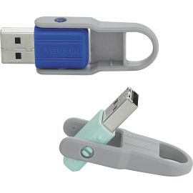 32GB Store 'n' Flip USB Flash Drive - 2pk - Blue, Mint