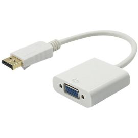 4XEM 9in DisplayPort To VGA M/F Adapter Cable - White