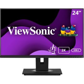 ViewSonic VG2455-2K 24 Inch IPS 1440p Monitor with USB C 3.1, HDMI, DisplayPort and 40 Degree Tilt Ergonomics for Home and Office