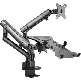 Aluminum Mechanical Spring Slim Monitor Arm with Laptop Holder - 17