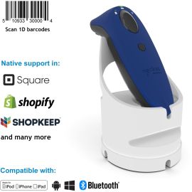 Socket Mobile SocketScan S730, Laser Barcode Scanner, Blue & White Charging Dock